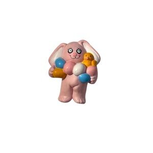 Vintage Easter Unlimited S. Lehman Pink Easter Bunny Eggs Chick Brooch Pin